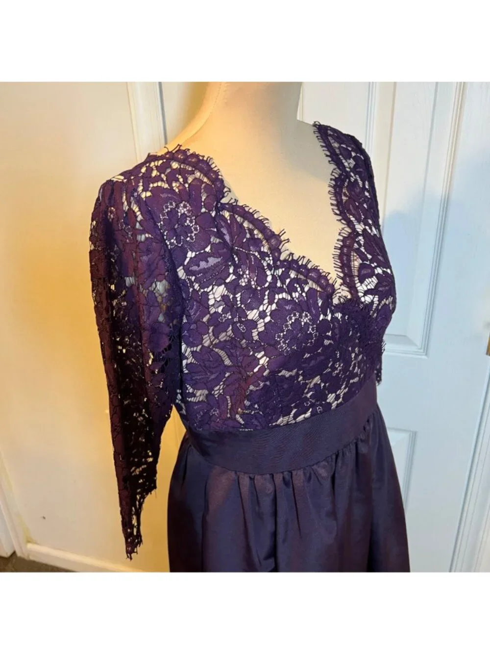 Eliza J Women’s Dress Size 10 Lace Bodice Full Skirt Purple